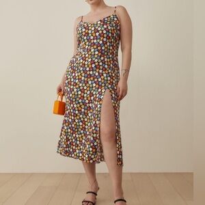 Reformation Crimini High Slit Midi Dress in Floral Print Danica NWT